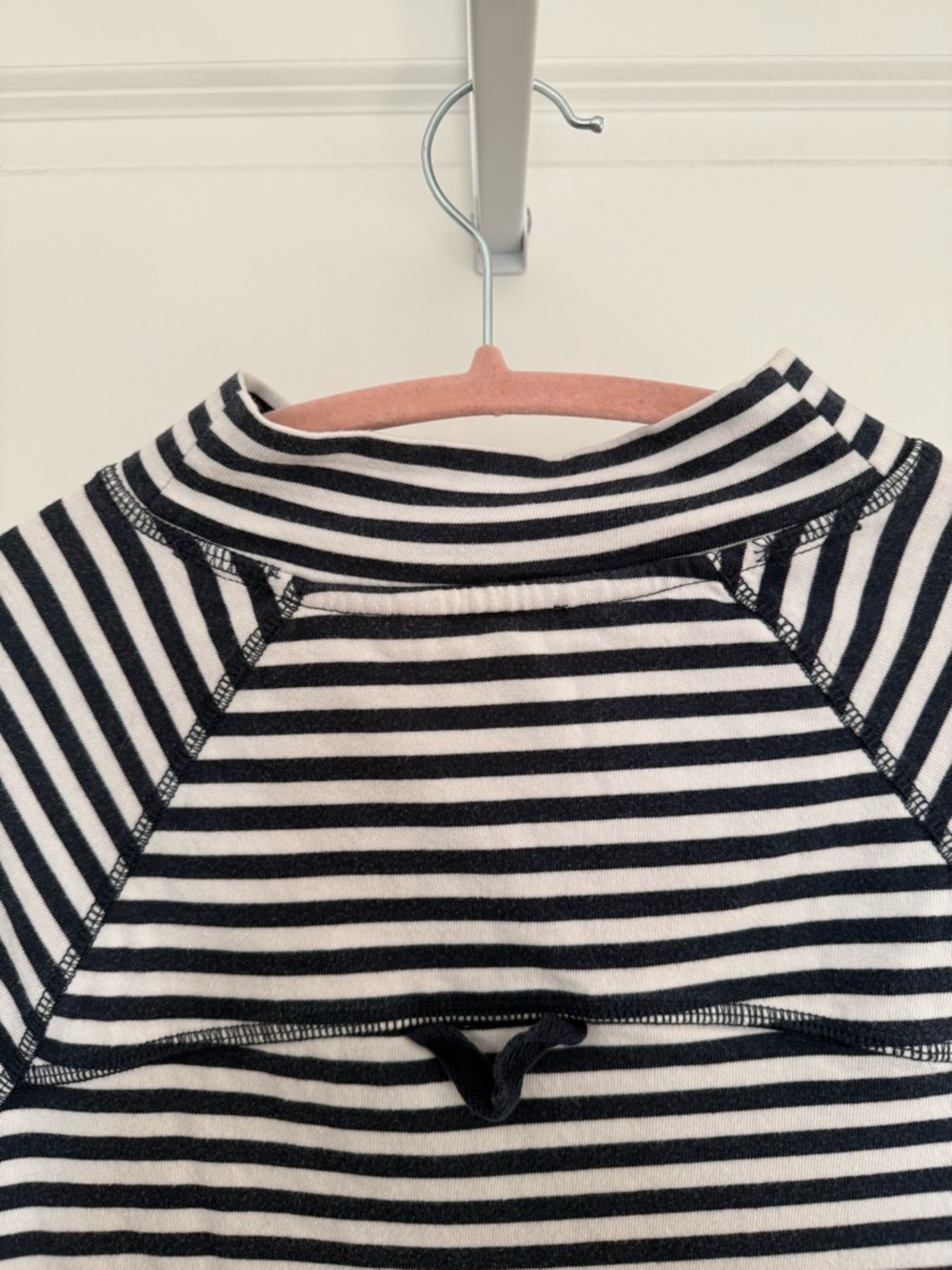 FP Movement by Free People Restoration Yarn Dye Stripe Layer Navy and White Top - Picture 8 of 15